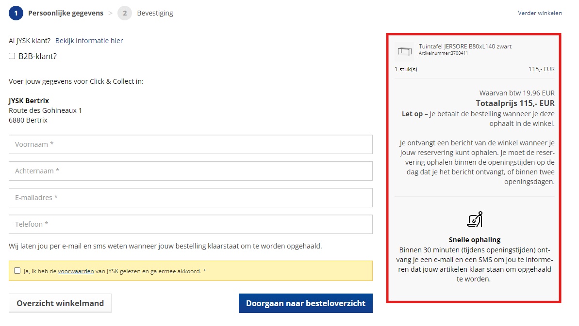 Jysk voegt een besteloverzicht toe tijdens het afrekenen, waardoor klanten de volledige kosten begrijpen tijdens de checkout.